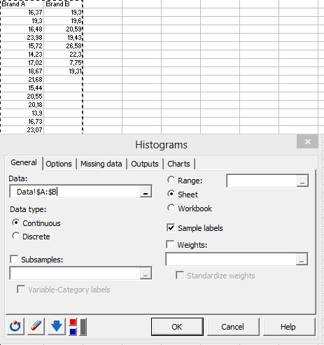 Kolmogorov Smirnov Test In Excel Tutorial Xlstat Support Center