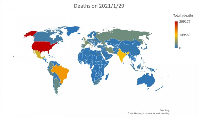 Figure: Deaths on 2021/1/29 Figure: Deaths on 2021/1/29