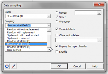 data xlstat sampling statistical  software for Data Excel sampling